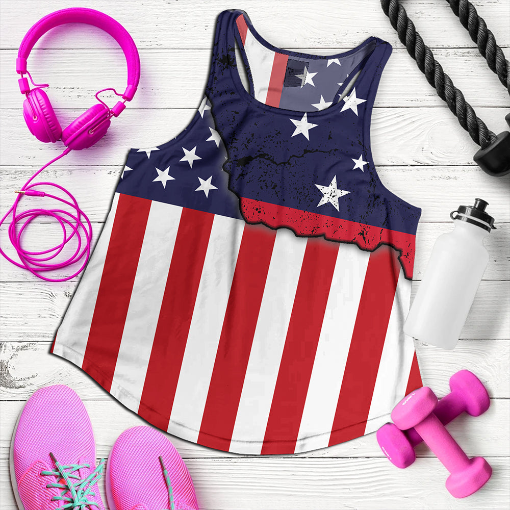 Samoa Women Tank American Samoa Map With American Flag