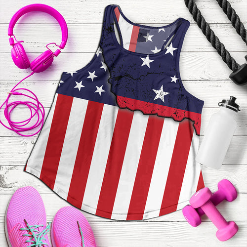 Samoa Women Tank American Samoa Map With American Flag