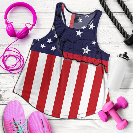 Samoa Women Tank American Samoa Map With American Flag