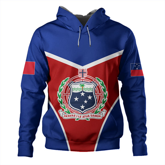 Samoa Hoodie Samoa Flag And Coat Of Arms Style