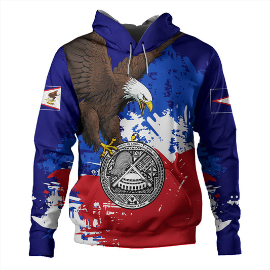 Samoa Hoodie American Samoa Flag Eagle Grunge