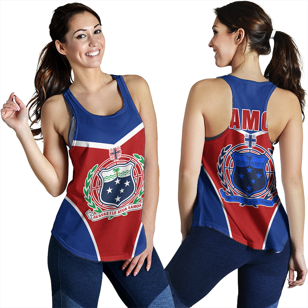 Samoa Women Tank Samoa Flag And Coat Of Arms Style