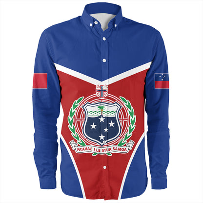 Samoa Long Sleeve Shirt Samoa Flag And Coat Of Arms Style