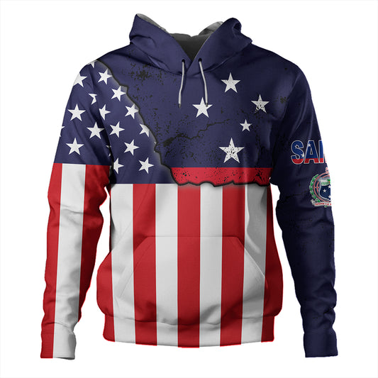 Samoa Hoodie American Samoa Map With American Flag