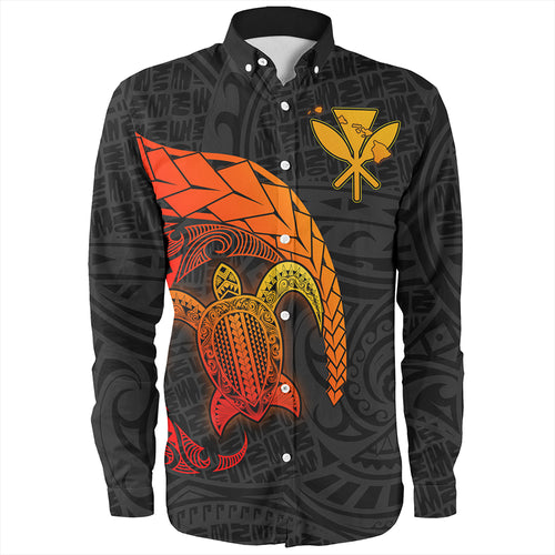 Hawaii Polynesian Turtle Tropical Long Sleeve Shirt