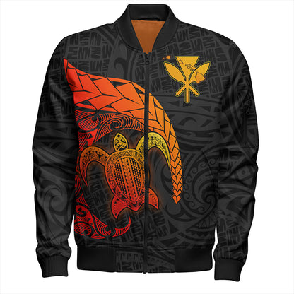 Hawaii Polynesian Turtle Tropical Bomber Jacket