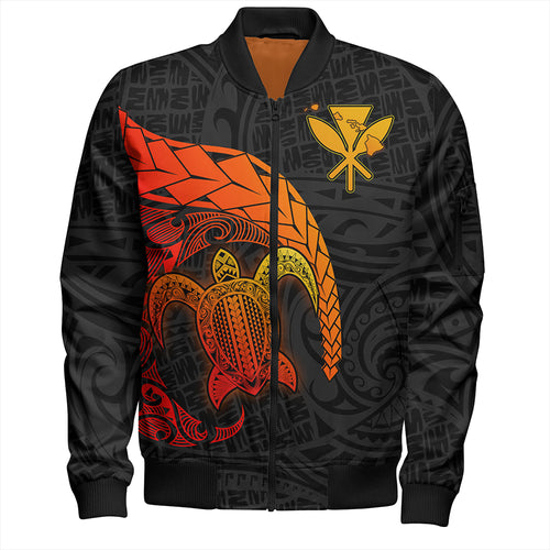 Hawaii Polynesian Turtle Tropical Bomber Jacket