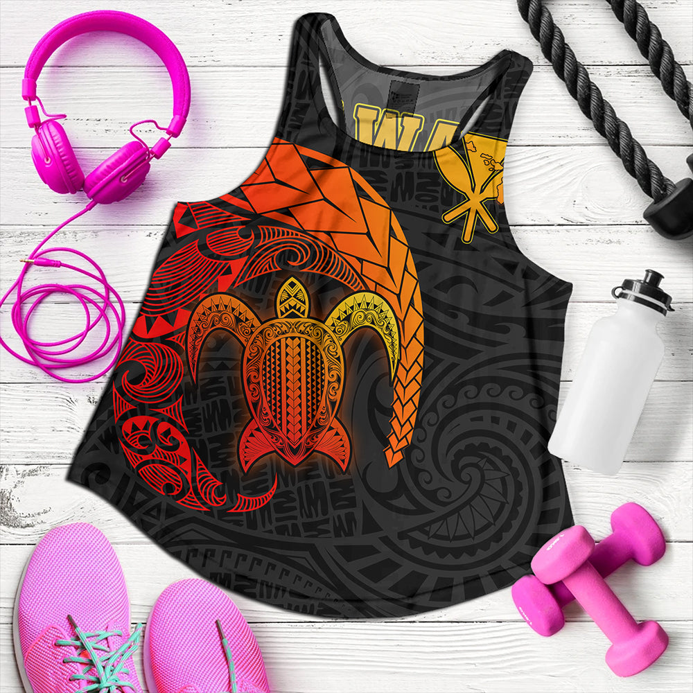 Hawaii Polynesian Turtle Tropical Women Tank