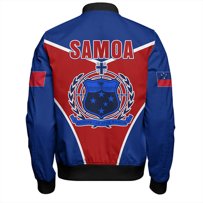 Samoa Bomber Jacket Samoa Flag And Coat Of Arms Style