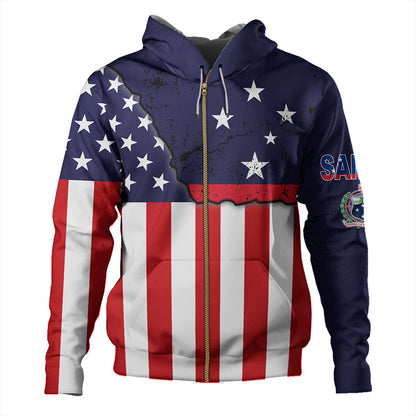 Samoa Hoodie American Samoa Map With American Flag