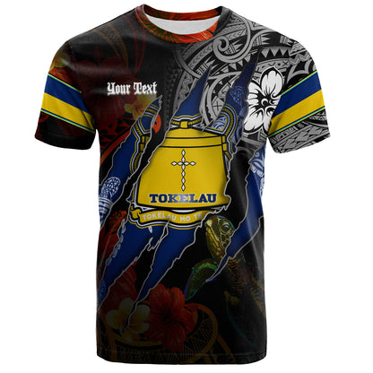 Tokelau T-Shirt Custom Tokelauan Blood Inside Me Polynesian Sleeve Tattoo Tropical Black