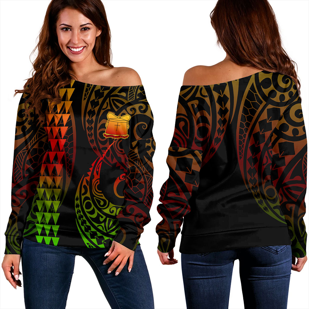 Tokelau Off Shoulder Sweatshirt Kakau Style
