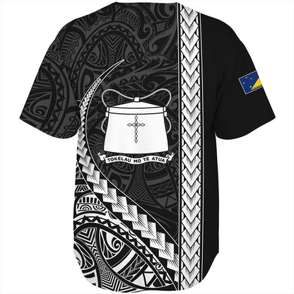 Tokelau Baseball Shirt Tribal Polynesian Coat Of Arms