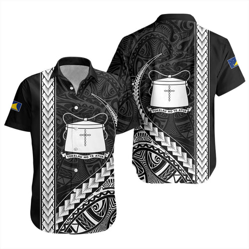 Tokelau Short Sleeve Shirt Tribal Polynesian Coat Of Arms
