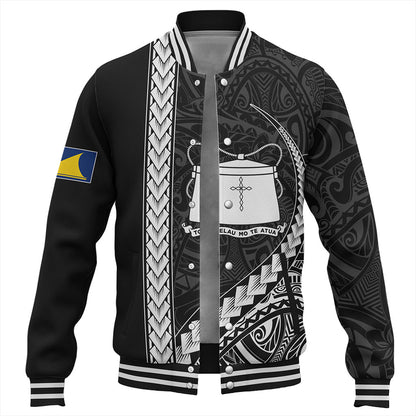 Tokelau Baseball Jacket Tribal Polynesian Coat Of Arms