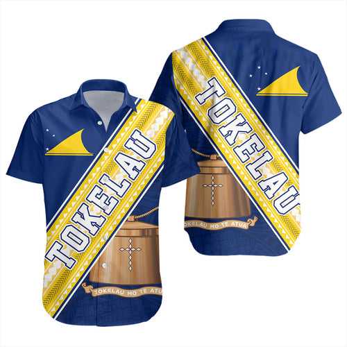 Tokelau Short Sleeve Shirt Flag And Coat Of Arms