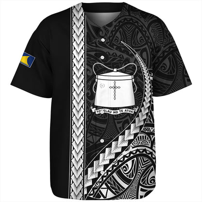 Tokelau Baseball Shirt Tribal Polynesian Coat Of Arms