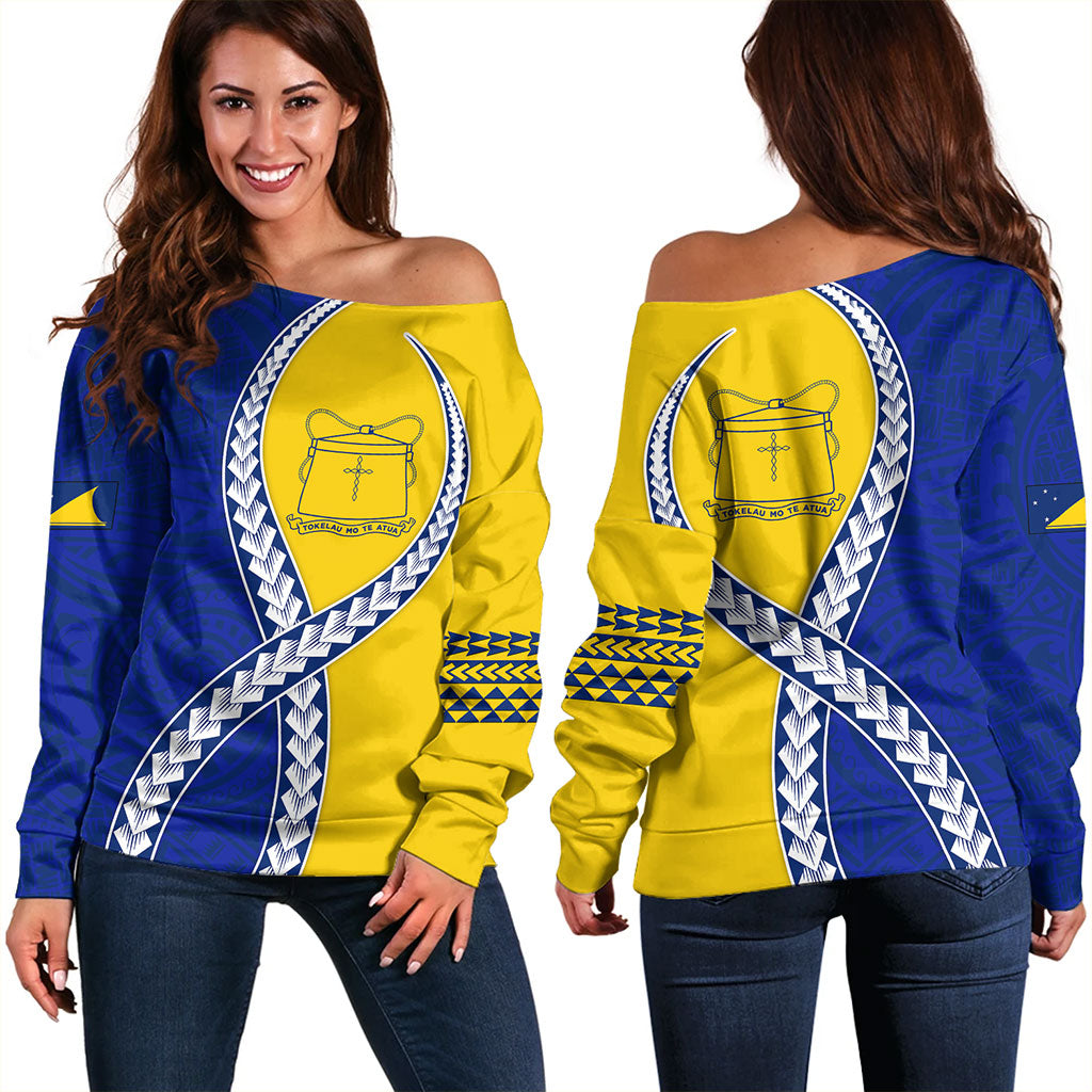 Tokelau Off Shoulder Sweatshirt Tribal Polynesian In My Heart