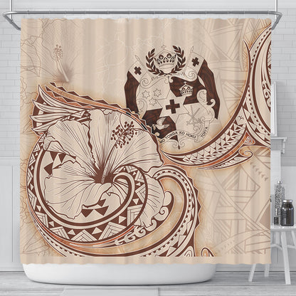 Tonga Shower Curtain Hibiscus Flower Vintage Style
