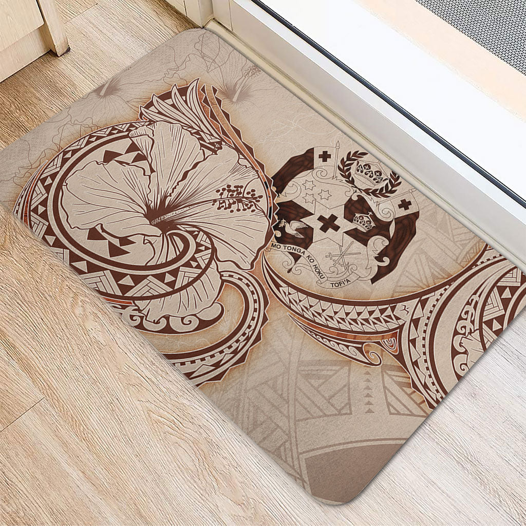Tonga Door Mat Hibiscus Flower Vintage Style