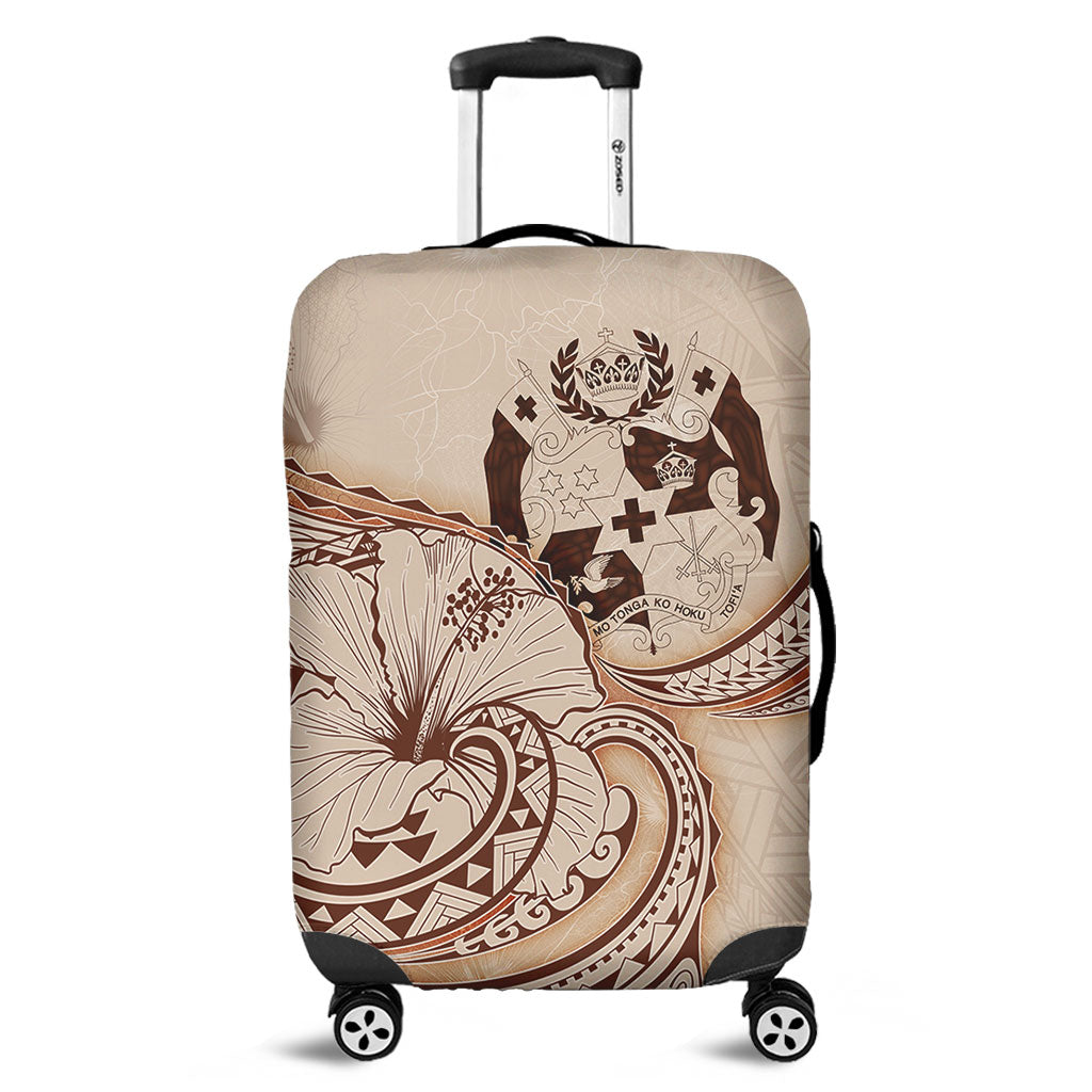 Tonga Luggage Cover Hibiscus Flower Vintage Style