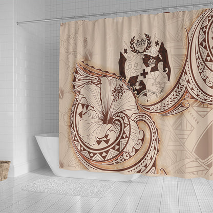 Tonga Shower Curtain Hibiscus Flower Vintage Style
