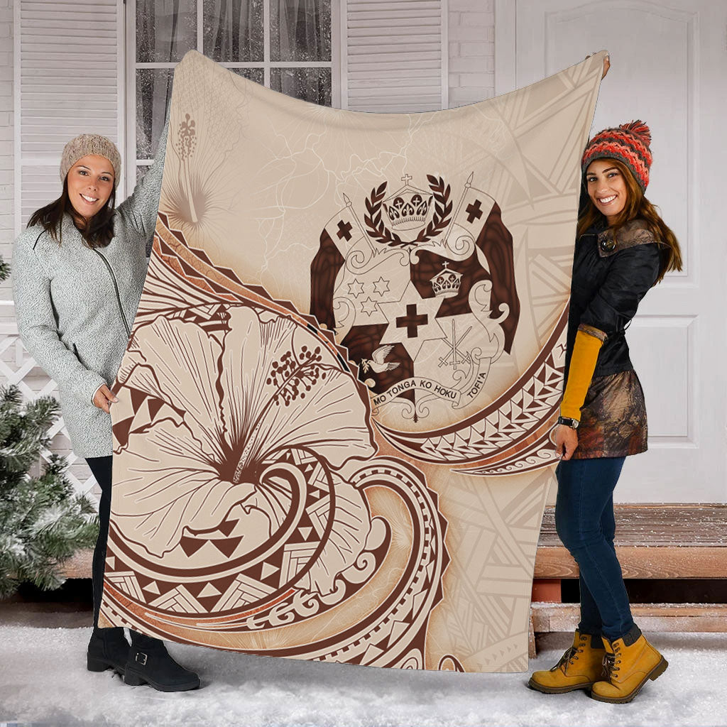 Tonga Premium Blanket Hibiscus Flower Vintage Style