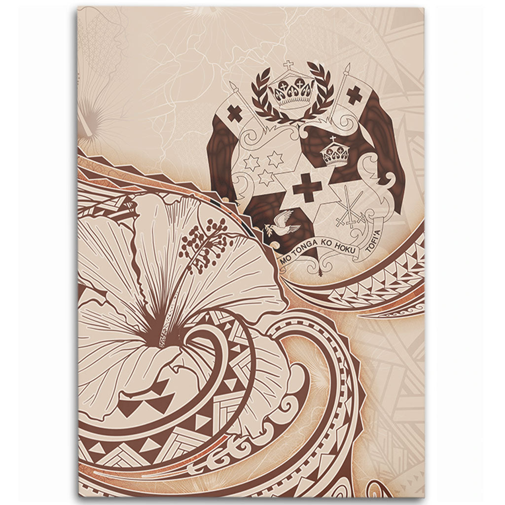 Tonga Area Rug Hibiscus Flower Vintage Style