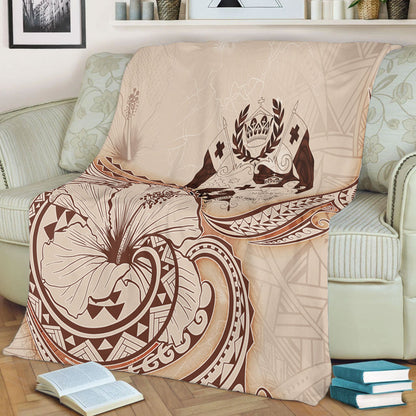 Tonga Premium Blanket Hibiscus Flower Vintage Style