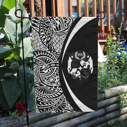 Tonga Garden Flag Lauhala Circle White