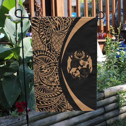 Tonga Garden Flag Lauhala Circle Gold