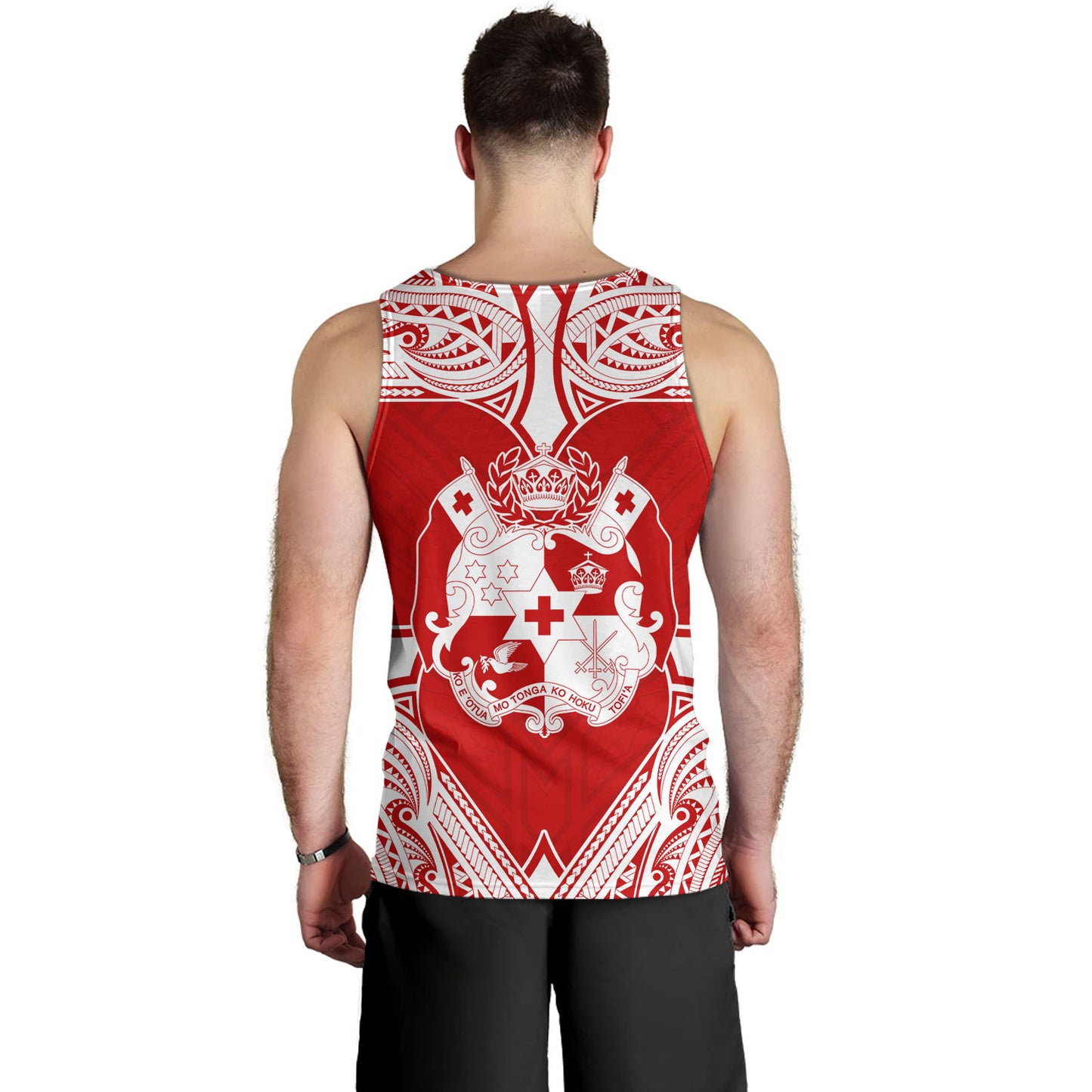Tonga Tank Top - Custom Coat Of Arms With Patterns Flag Color