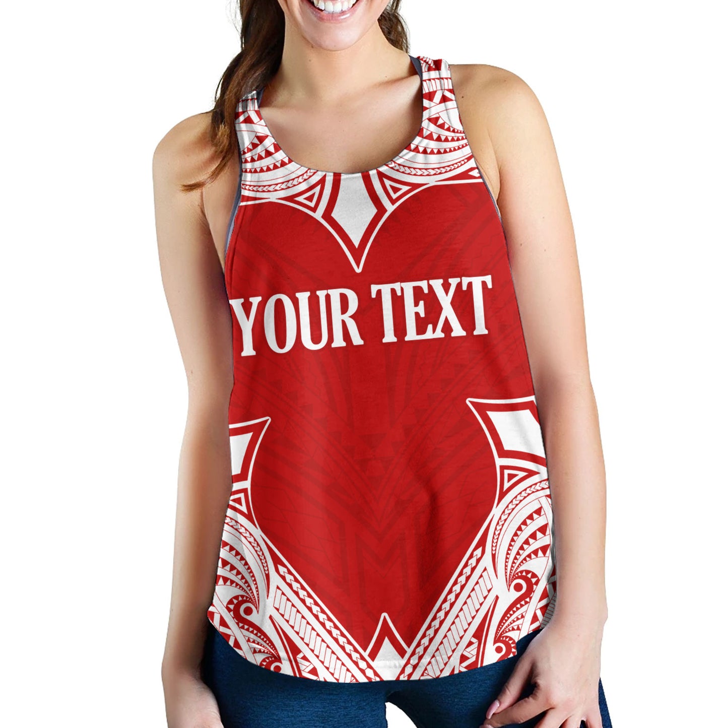 Tonga Women Tank - Custom Coat Of Arms With Patterns Flag Color