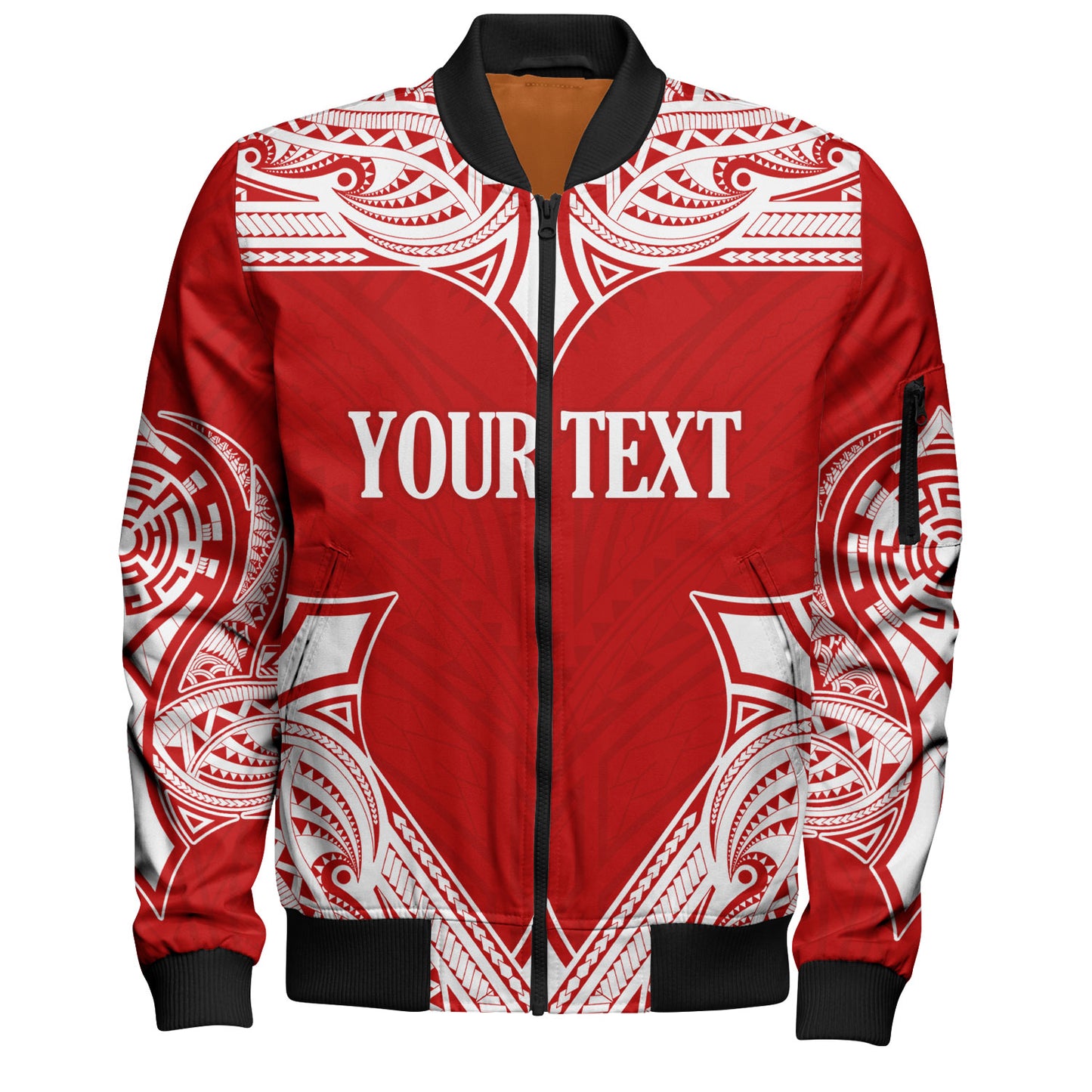 Tonga Bomber Jacket - Custom Coat Of Arms With Patterns Flag Color