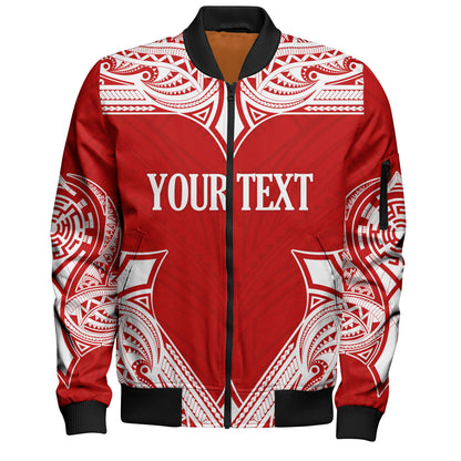 Tonga Bomber Jacket - Custom Coat Of Arms With Patterns Flag Color