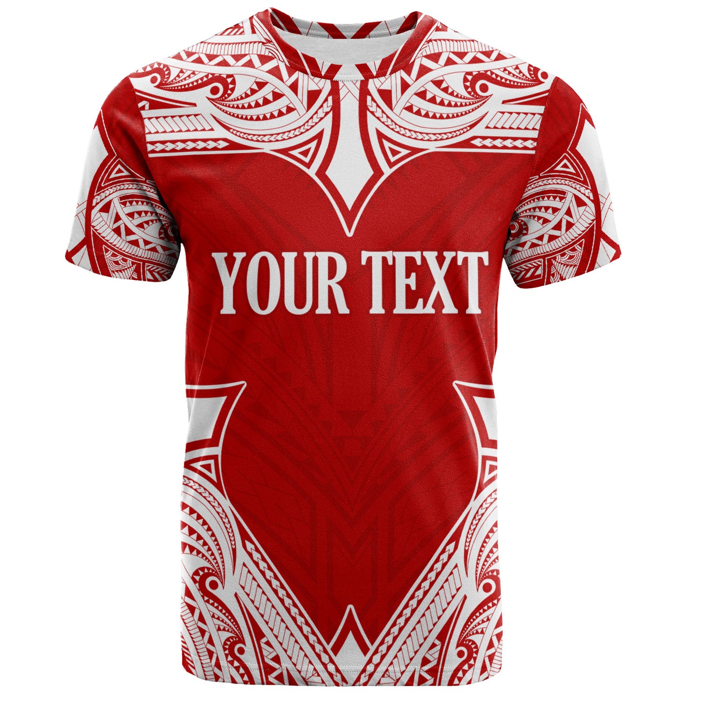 Tonga T-Shirt - Custom Coat Of Arms With Patterns Flag Color