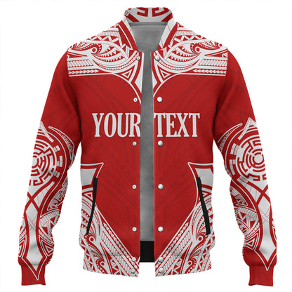 Tonga Baseball Jacket - Custom Coat Of Arms With Patterns Flag Color