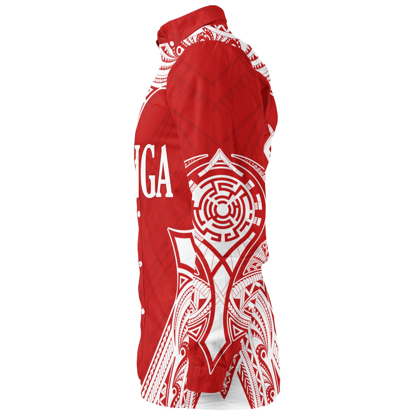 Tonga Long Sleeve Shirt - Custom Coat Of Arms With Patterns Flag Color