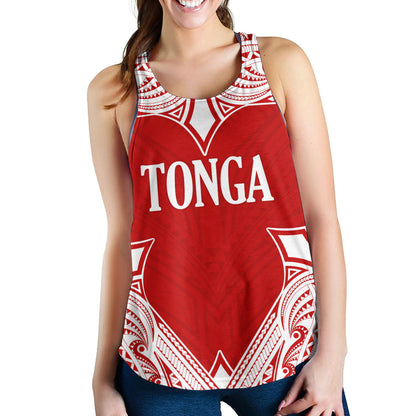 Tonga Women Tank - Custom Coat Of Arms With Patterns Flag Color