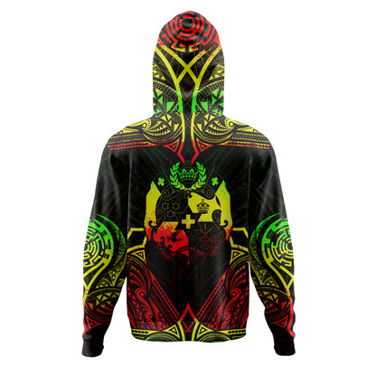 Tonga Custom Personalised Hoodie Coat Of Arms With Patterns Reggae Color