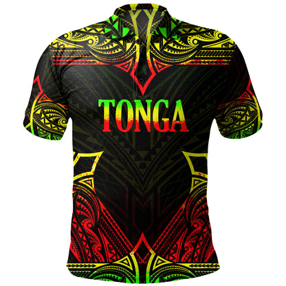 Tonga Custom Personalised Polo Shirt Coat Of Arms With Patterns Reggae Color
