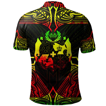 Tonga Custom Personalised Polo Shirt Coat Of Arms With Patterns Reggae Color
