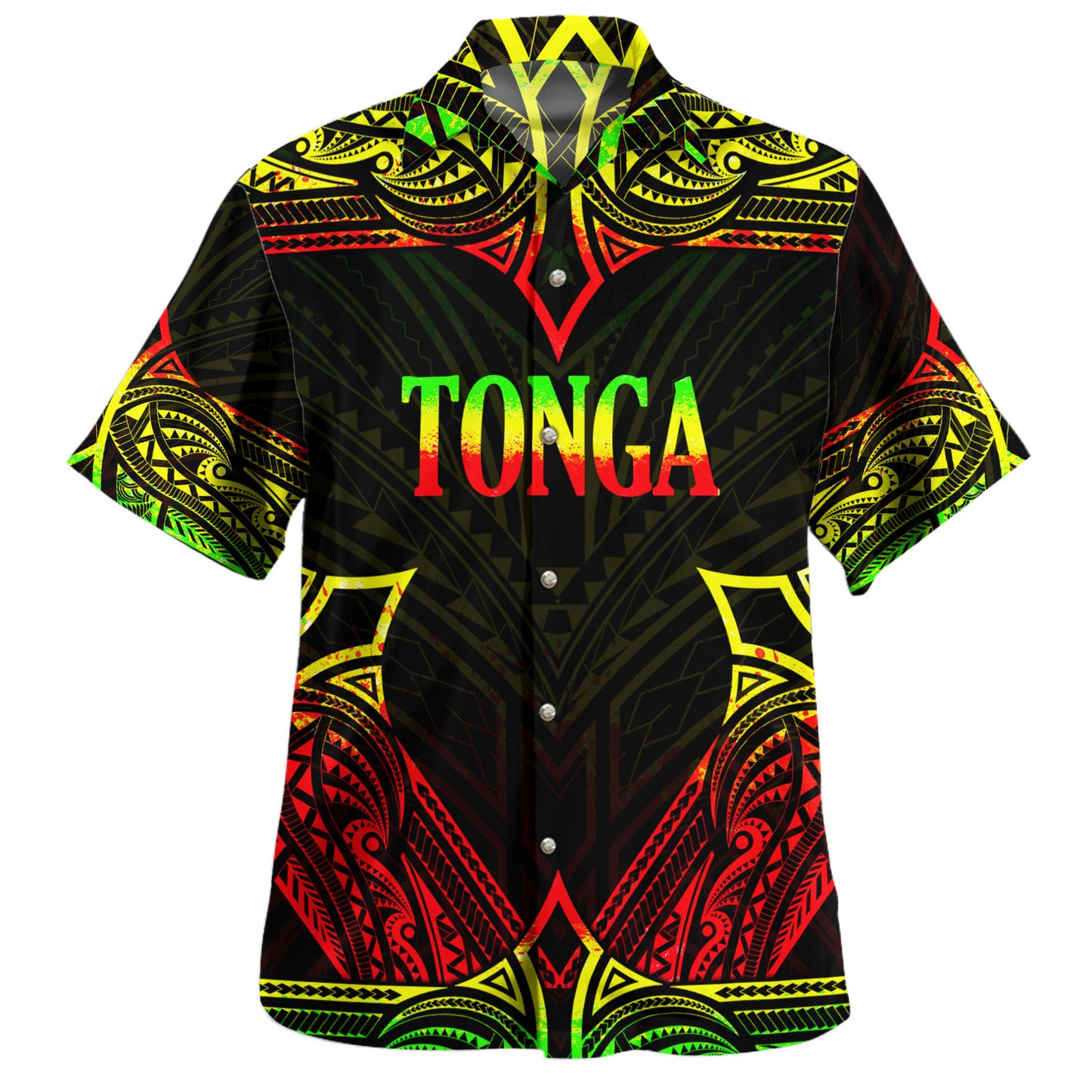 Tonga Custom Personalised Hawaiian Shirt Coat Of Arms With Patterns Reggae Color