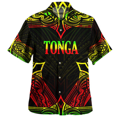 Tonga Custom Personalised Hawaiian Shirt Coat Of Arms With Patterns Reggae Color