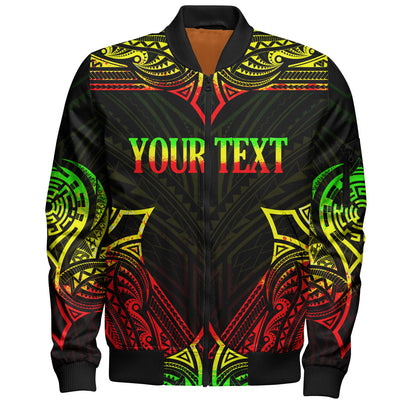 Tonga Custom Personalised Bomber Jacket Coat Of Arms With Patterns Reggae Color