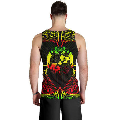 Tonga Custom Personalised Tank Top Coat Of Arms With Patterns Reggae Color