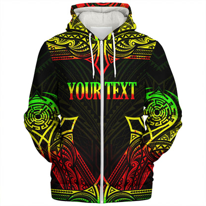 Tonga Custom Personalised Sherpa Hoodie Coat Of Arms With Patterns Reggae Color