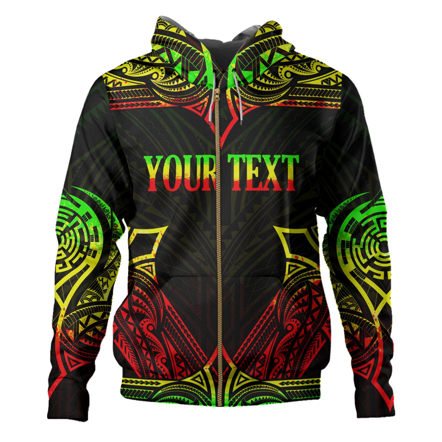 Tonga Custom Personalised Hoodie Coat Of Arms With Patterns Reggae Color