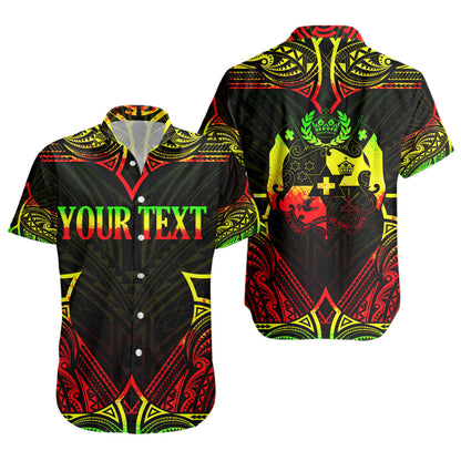 Tonga Custom Personalised Short Sleeve Shirt Coat Of Arms With Patterns Reggae Color