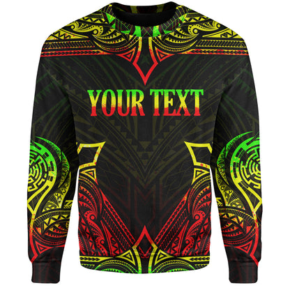 Tonga Custom Personalised Sweatshirt Coat Of Arms With Patterns Reggae Color